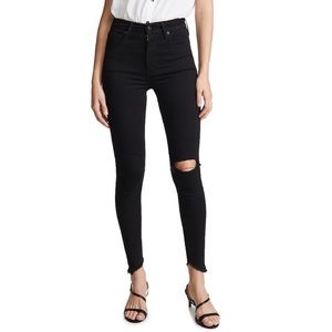 LEVI’S Black Mile High Ripped Super Skinny Jeans